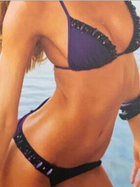 Sauvage Luxe plum beaded bikini